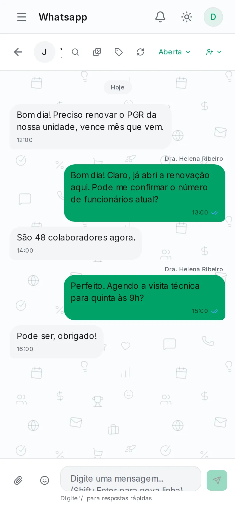 Inbox WhatsApp + Agentes de IA no celular