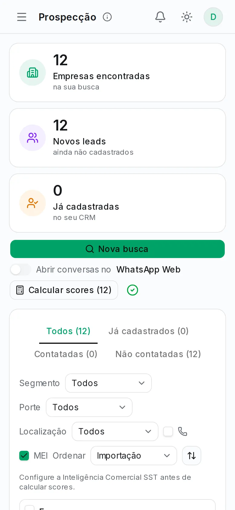 Prospecção inteligente no celular